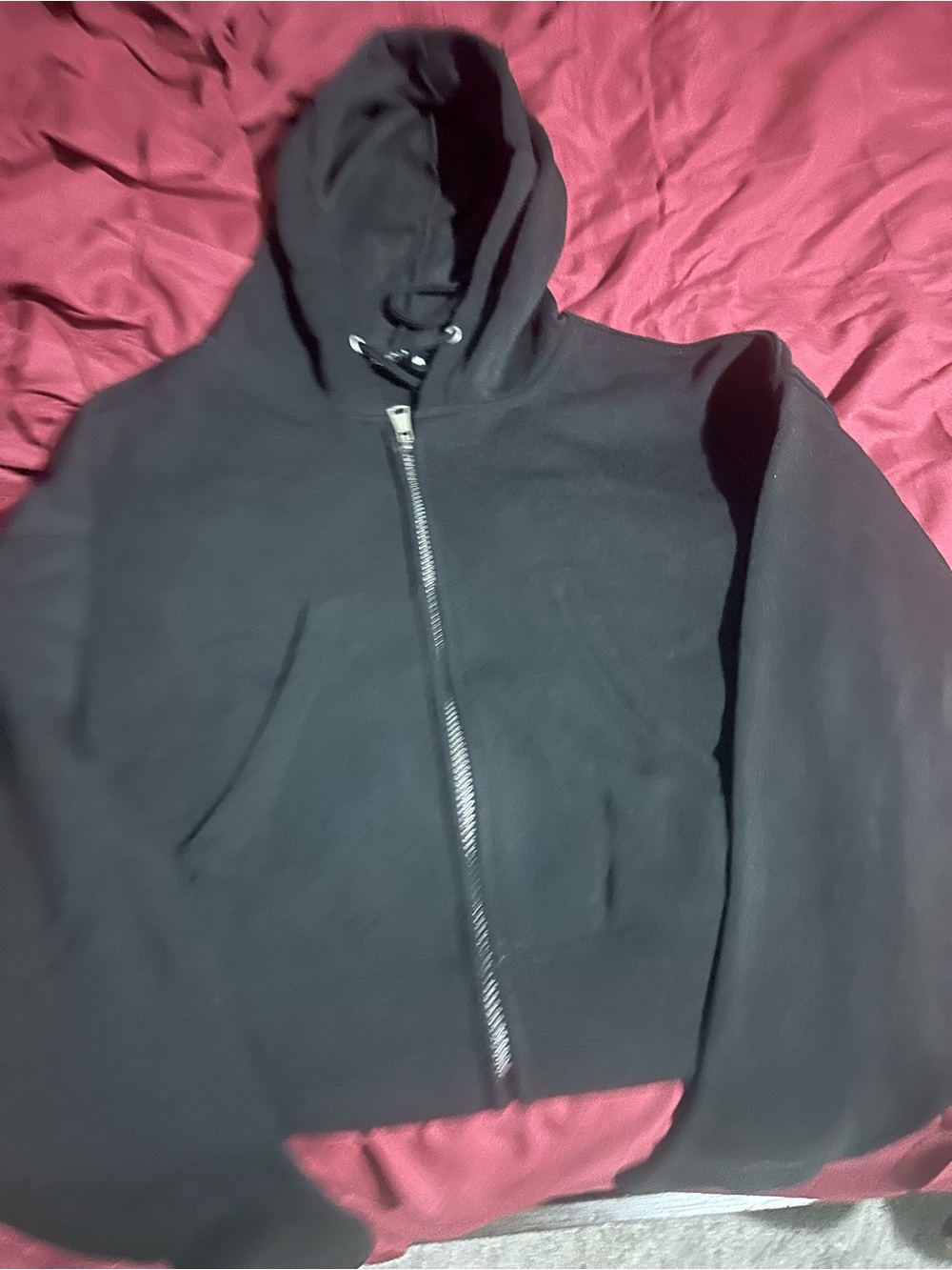 Fashion Nova Black Lightweight Zip Hoodie